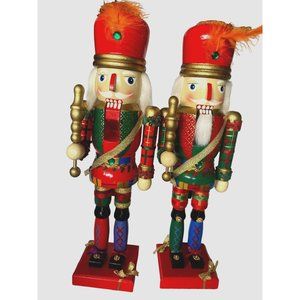 Nutcracker Christmas decoration 2 figurines wooden